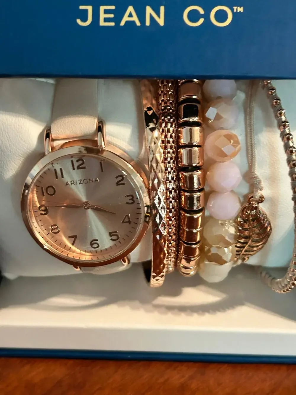 Arizona Jean Co Pink Watch & Stacking Bracelet Set New Battery Gift Box